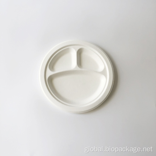 Round Plate Disposable 225mm bagasse round plates Manufactory